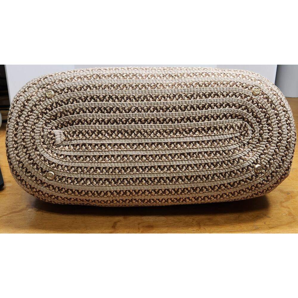 Eric Javits Dame Brooke Squishee Woven Straw Tote Shoulder Bag Very Clean - Picture 3 of 7